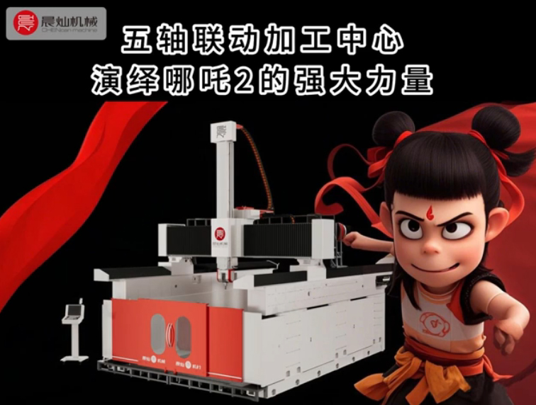 晨燦機械五軸聯動加工中心演繹哪吒的強大力量